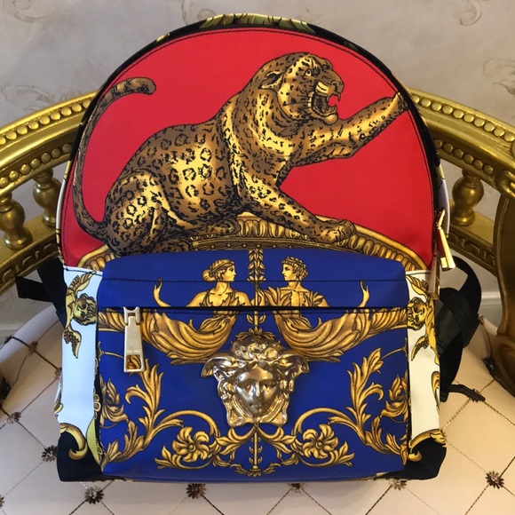 Versace Handbags - Versace Palazzo Baroque Roaring Leopard Backpack